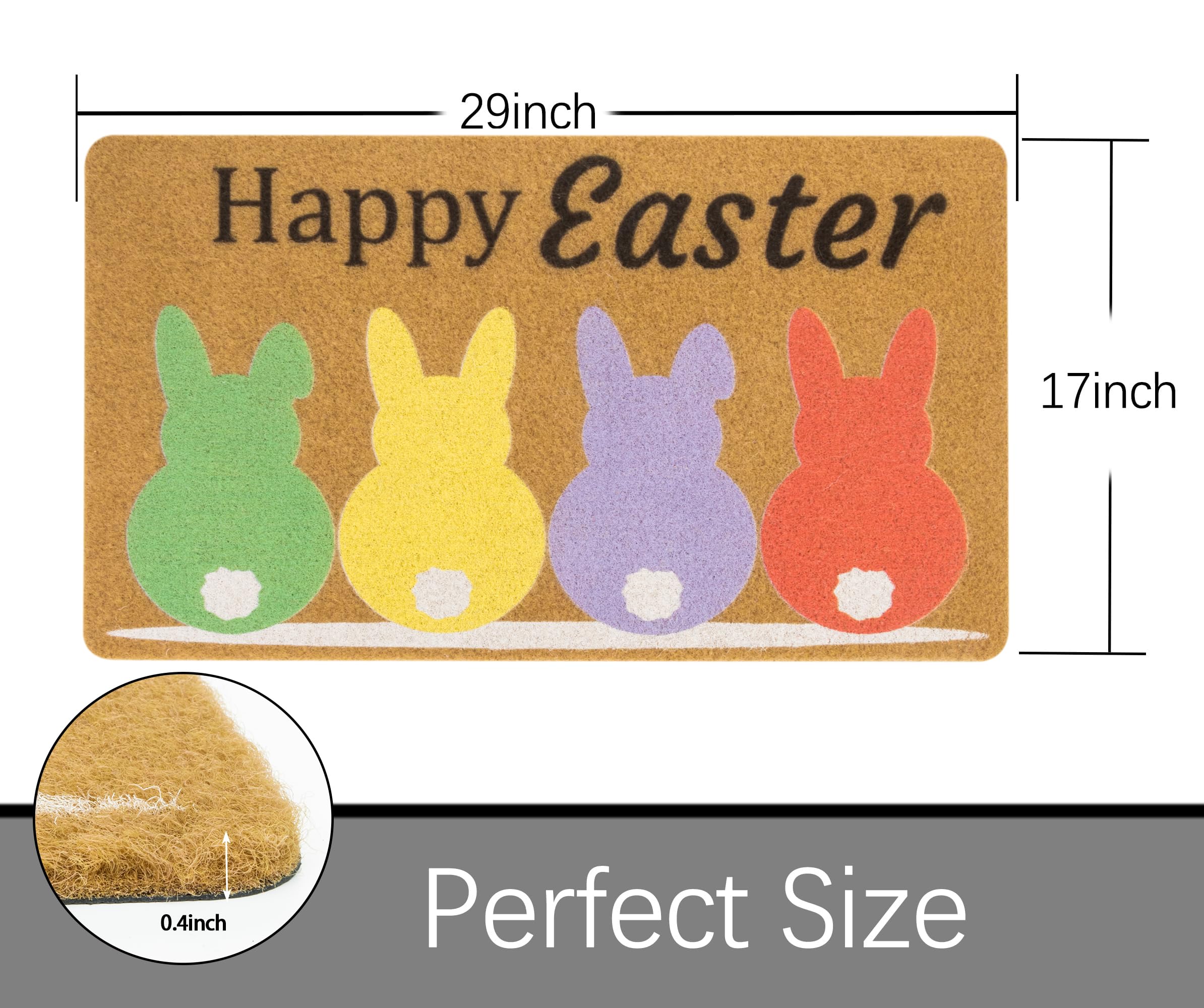 Mealah doormat with non-slip back stays in place on outdoor floors.