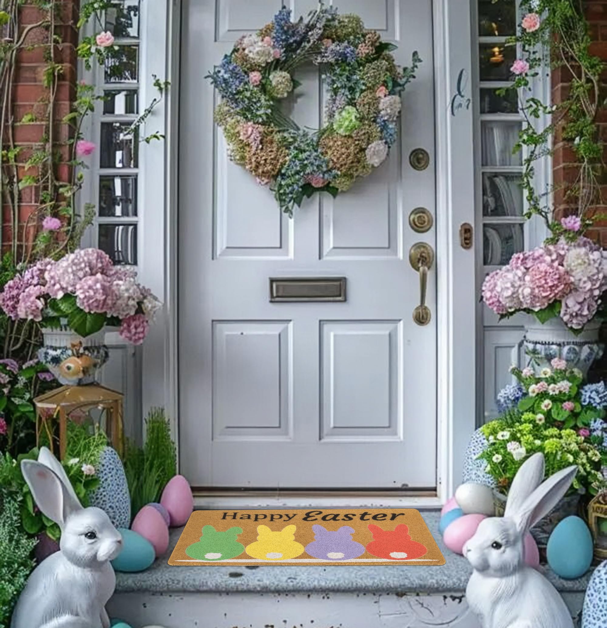 Mealah porch and patio entrances gain from festive spring decor.