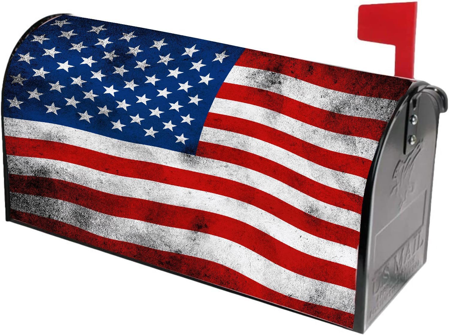 Mealah July 4th flag mailbox cover enhances curb appeal with patriotic design.