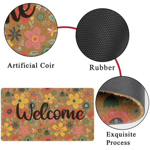 Mealah Weather-proof doormat resists rain and mud at entry.