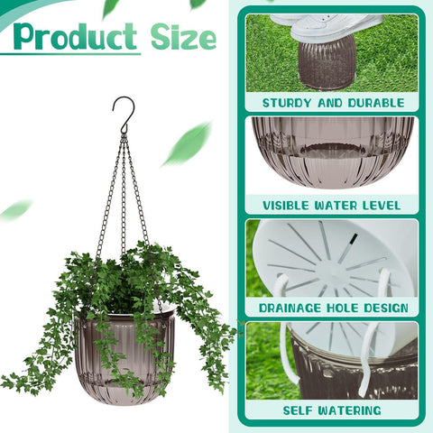 Meanplan gray hanging planter with drainage holes for moisture balance.