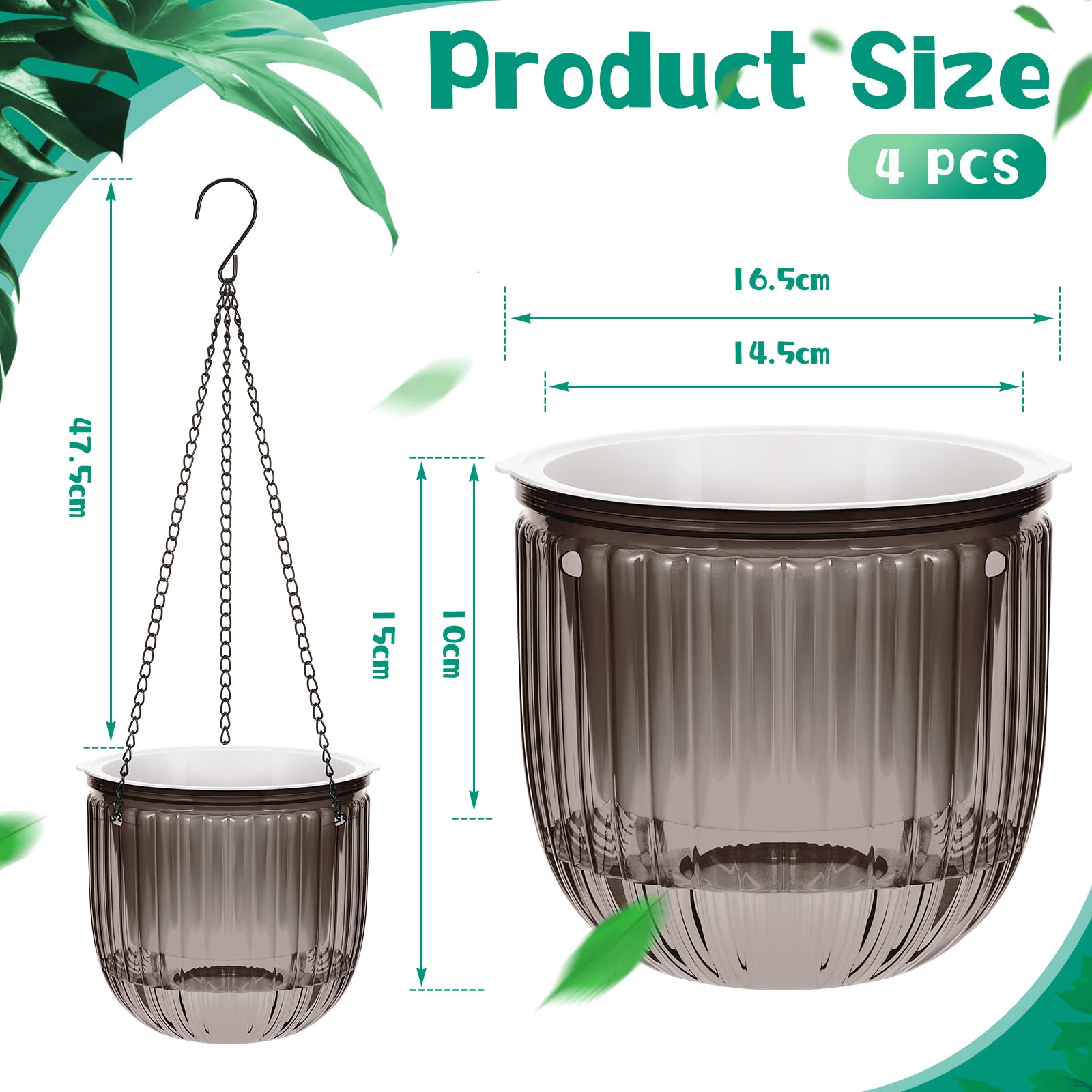 Meanplan gray hanging planter with three detachable chains for easy setup.