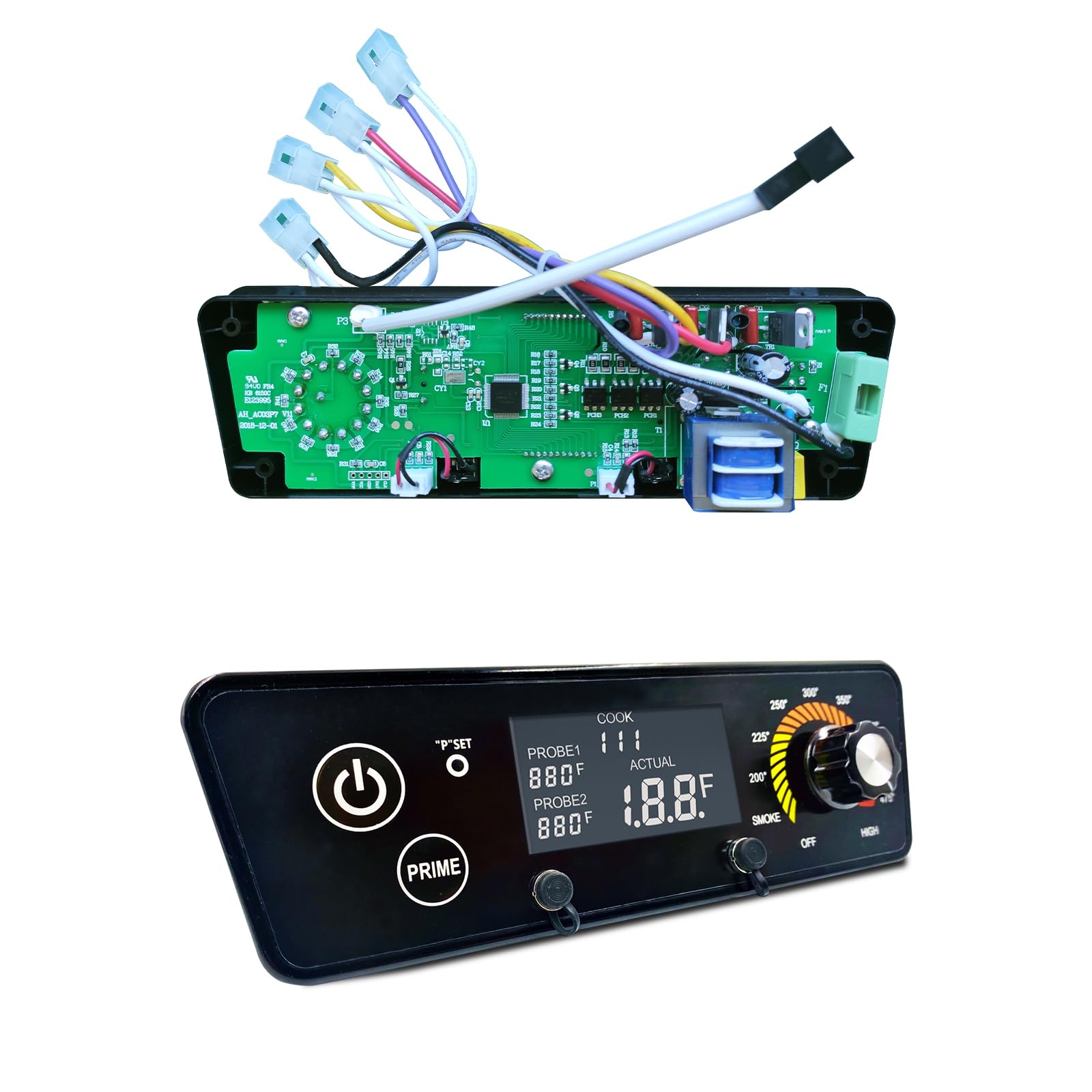 Meatender AC03P7-340 front view, replacement control board compatible with Copper Series grills