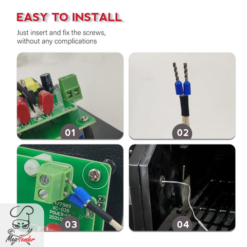 Meatender easy installation guide by splicing into thermostat leads.