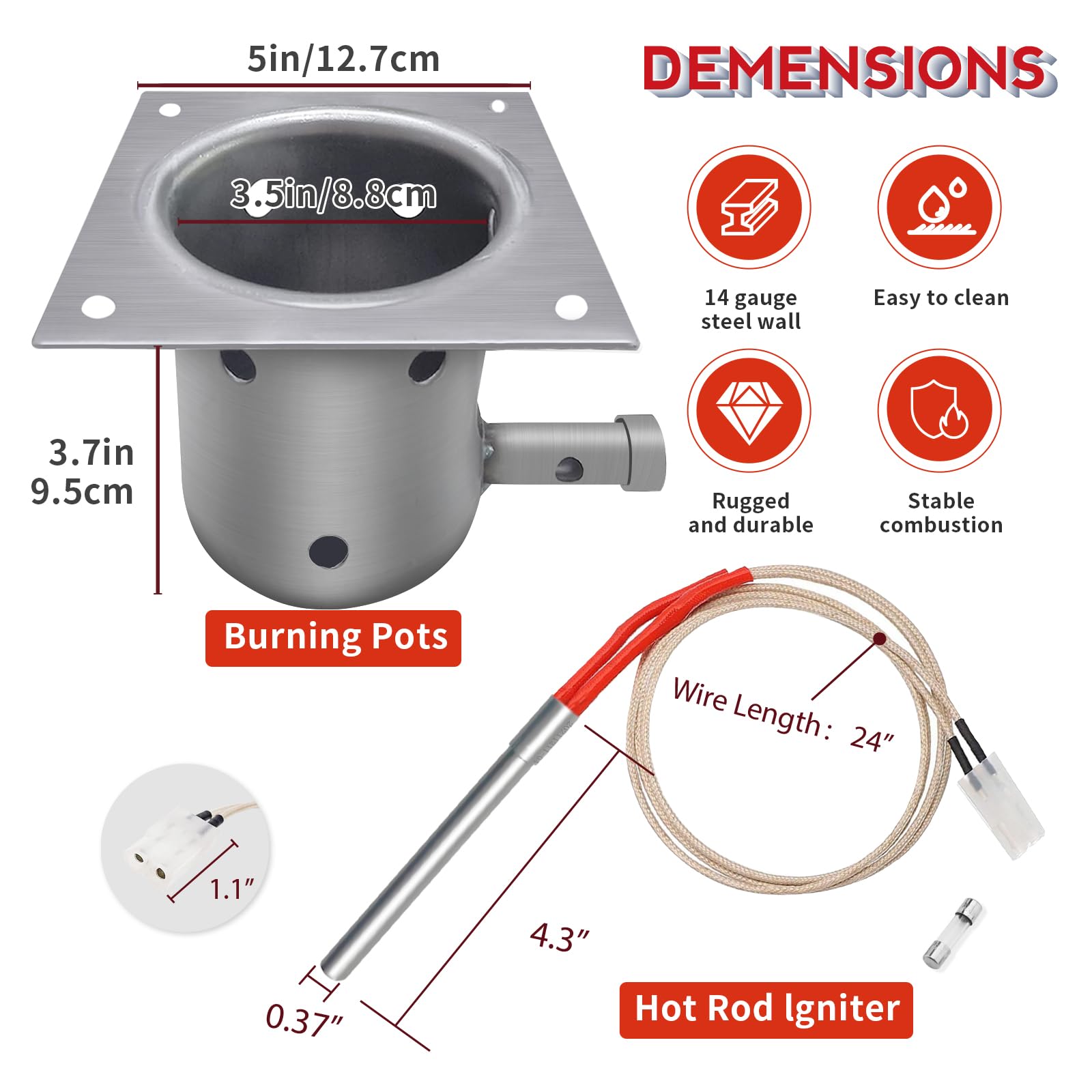 Meatender complete firepot kit shown as a ready-to-install replacement