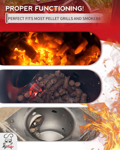 Meatender replacement part suitable for Traeger and other AC pellet smokers.