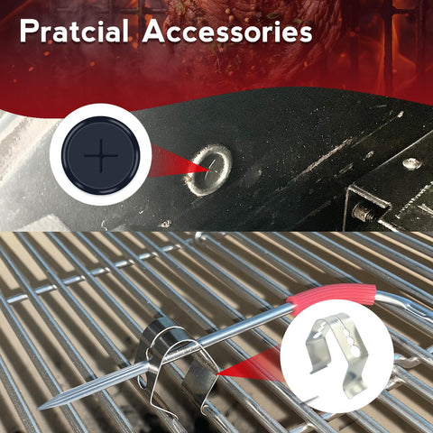 Includes probe stands and rubber grommets for tidy setup