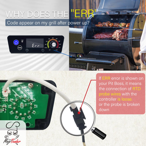 Meatender ambient probe installed on a Pit Boss grill