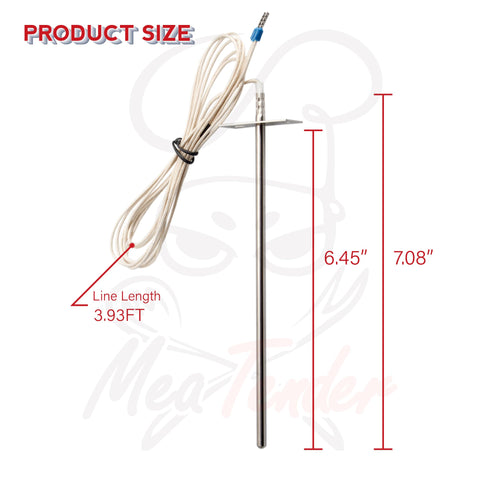 Meatender stainless steel probe body built for high heat and corrosion resistance.
