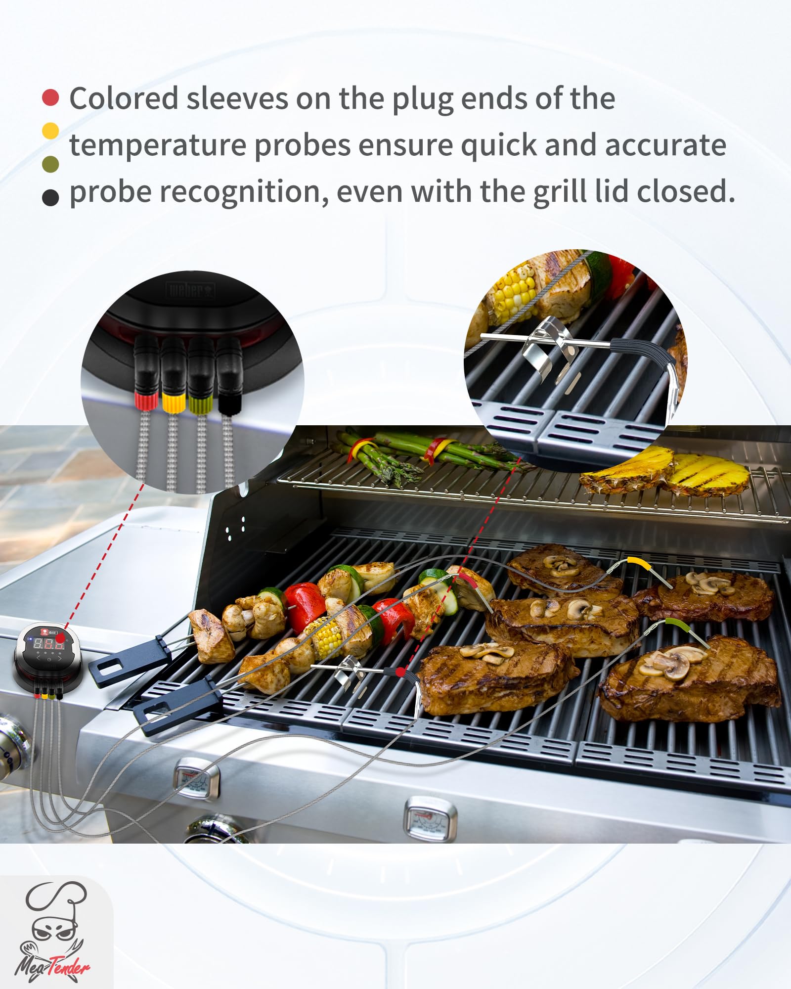 Washable, outdoor-ready Meatender probes with moisture-resistant build