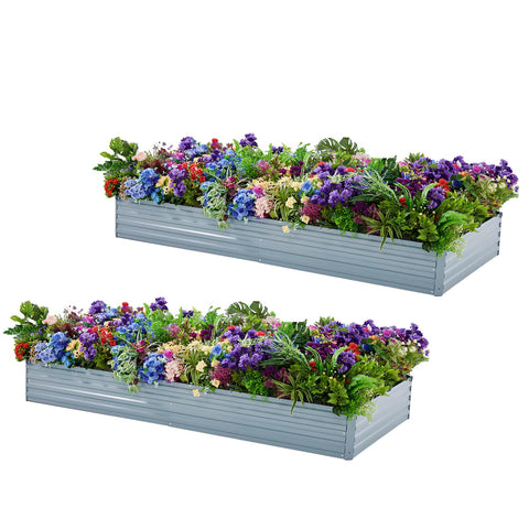 Meberam galvanized raised bed fully assembled for durable outdoor gardening.