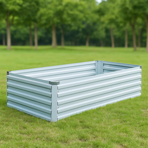 Meberam galvanized steel bed highlighting durable construction for outdoor use.