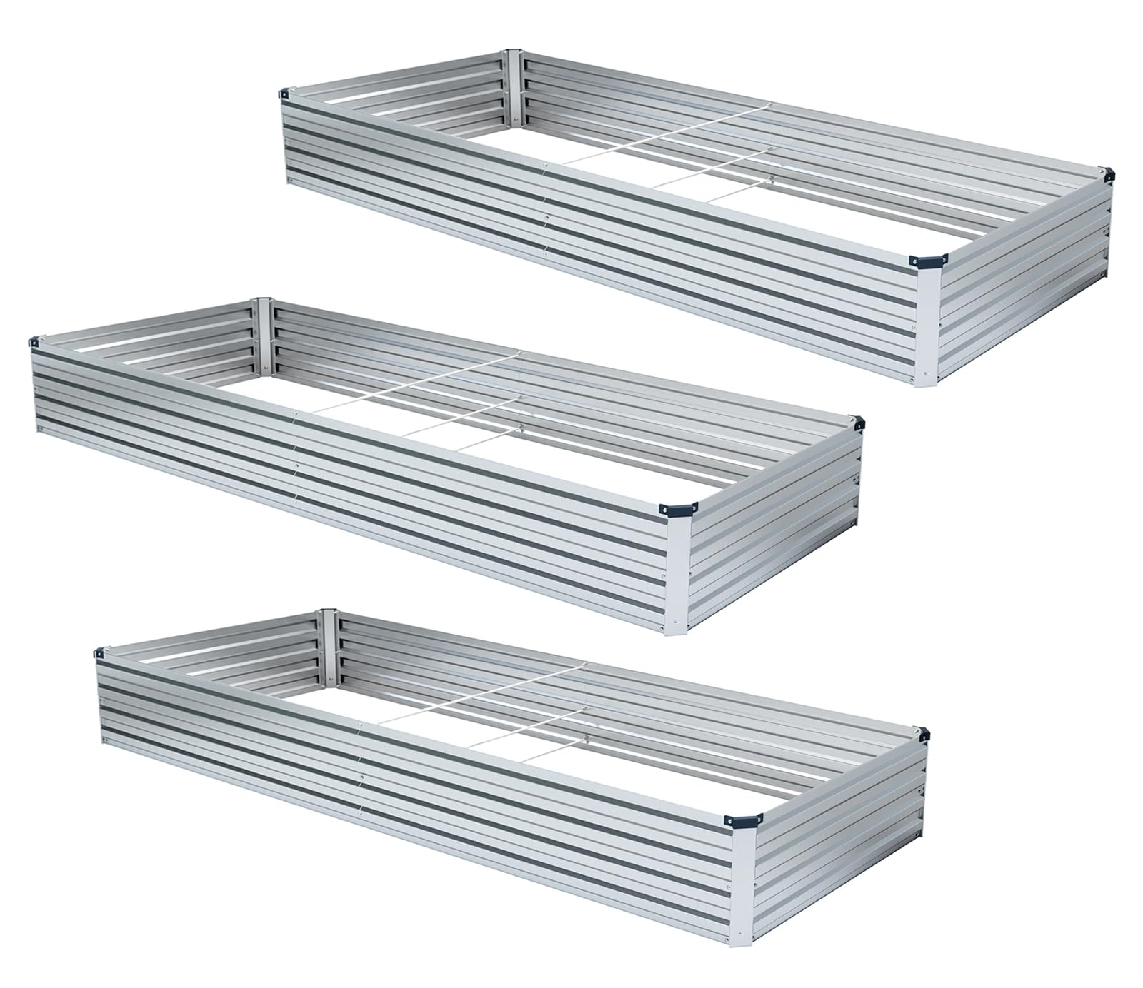 Meberam raised garden bed setup in a backyard, durable coating safe for plants.