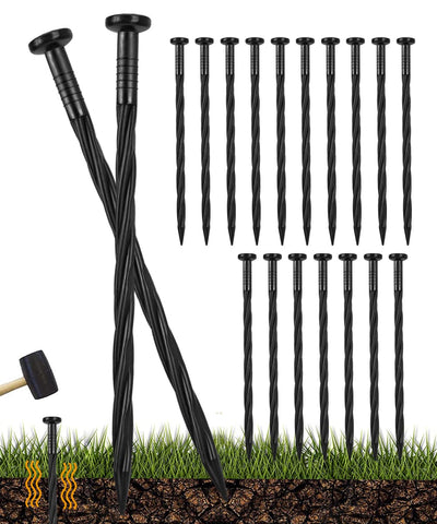 Meboyz 8-inch landscape spikes with spiral tip for secure edging.