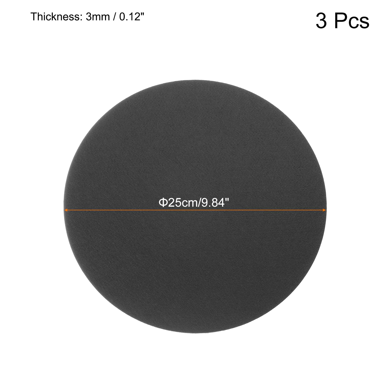 MECCANIXITY reversible felt pad black round for versatile use on tables and furniture.