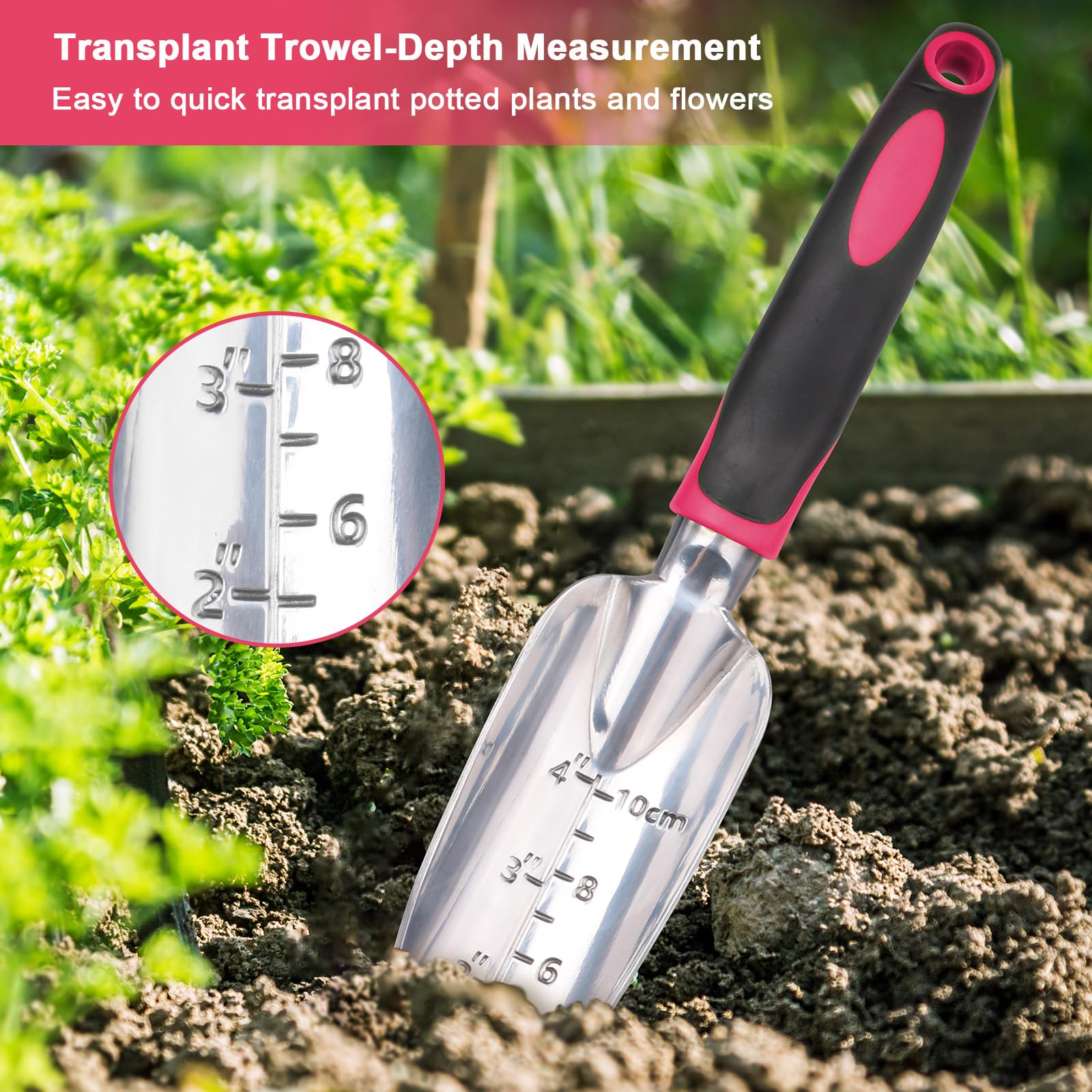 MeCHEER tools ergonomic handle reduces fatigue during gardening tasks.
