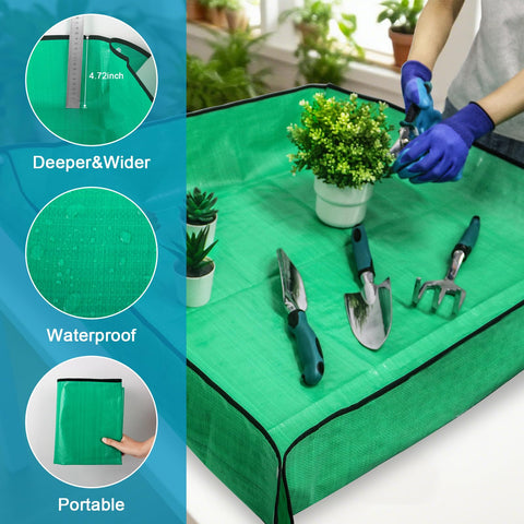 MECHEER gardening gloves protect hands during soil work.