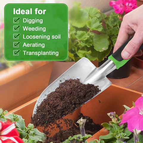 Mecheer multi-function shovel handles digging, weeding, and transplanting with comfort.