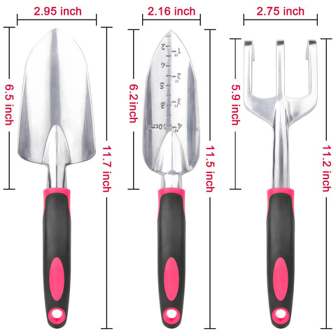 MeCHEER garden shovel with sturdy aluminum body for deep digging.