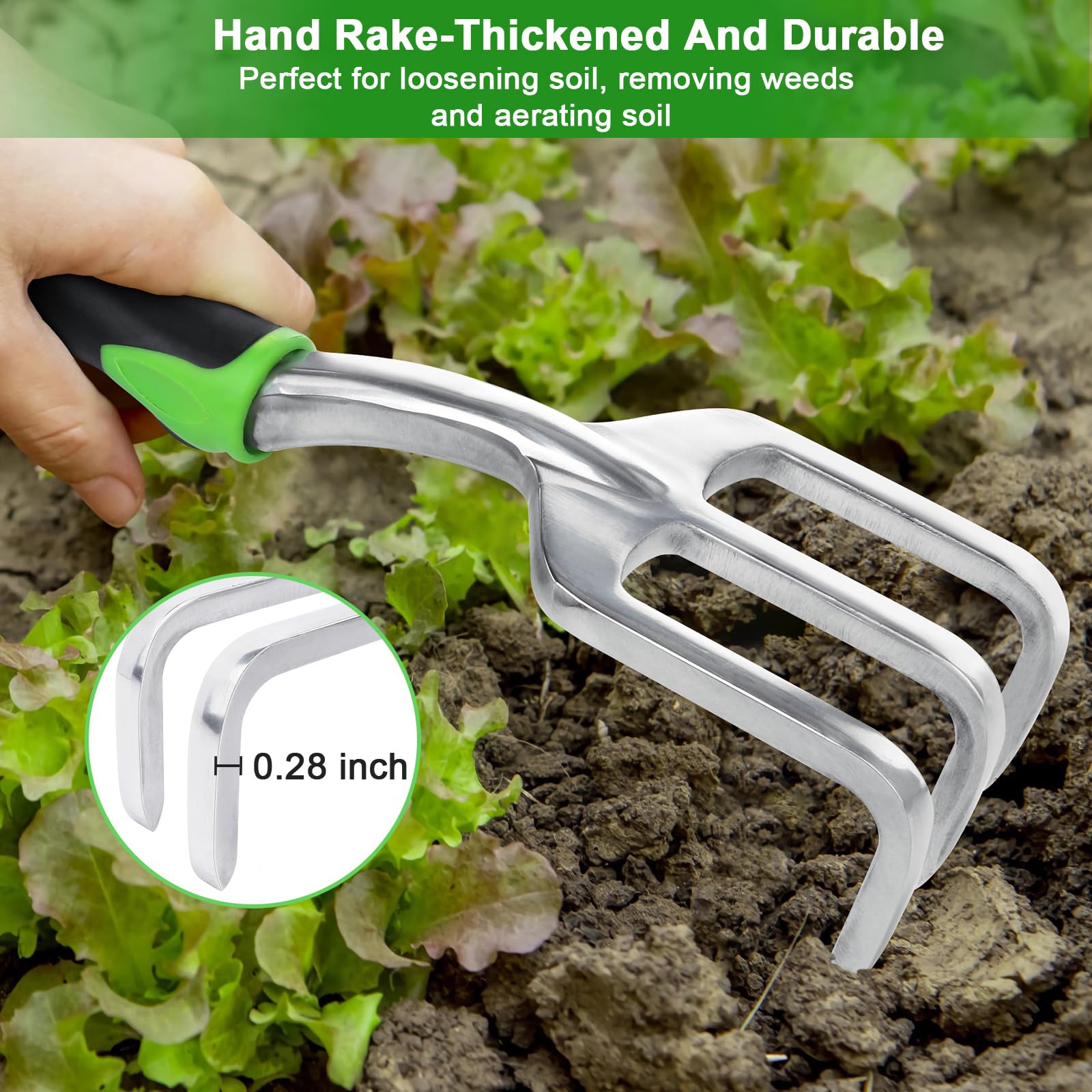 MECHEER rust-resistant material close-up showcasing long-lasting garden tools.