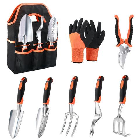 MECHEER garden tools set with soil scoop for precise digging