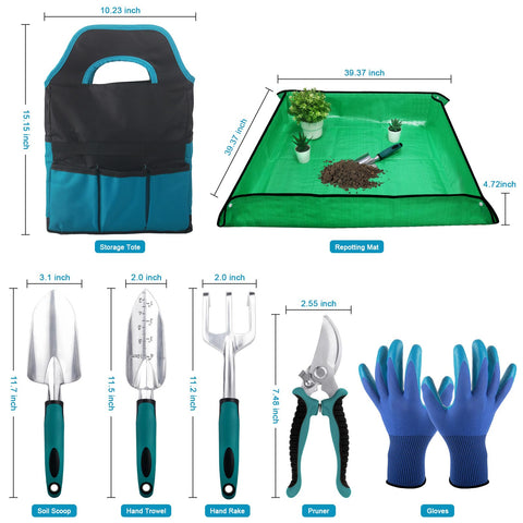 MECHEER aluminum hand rake tool with ergonomic grip for precise digging.
