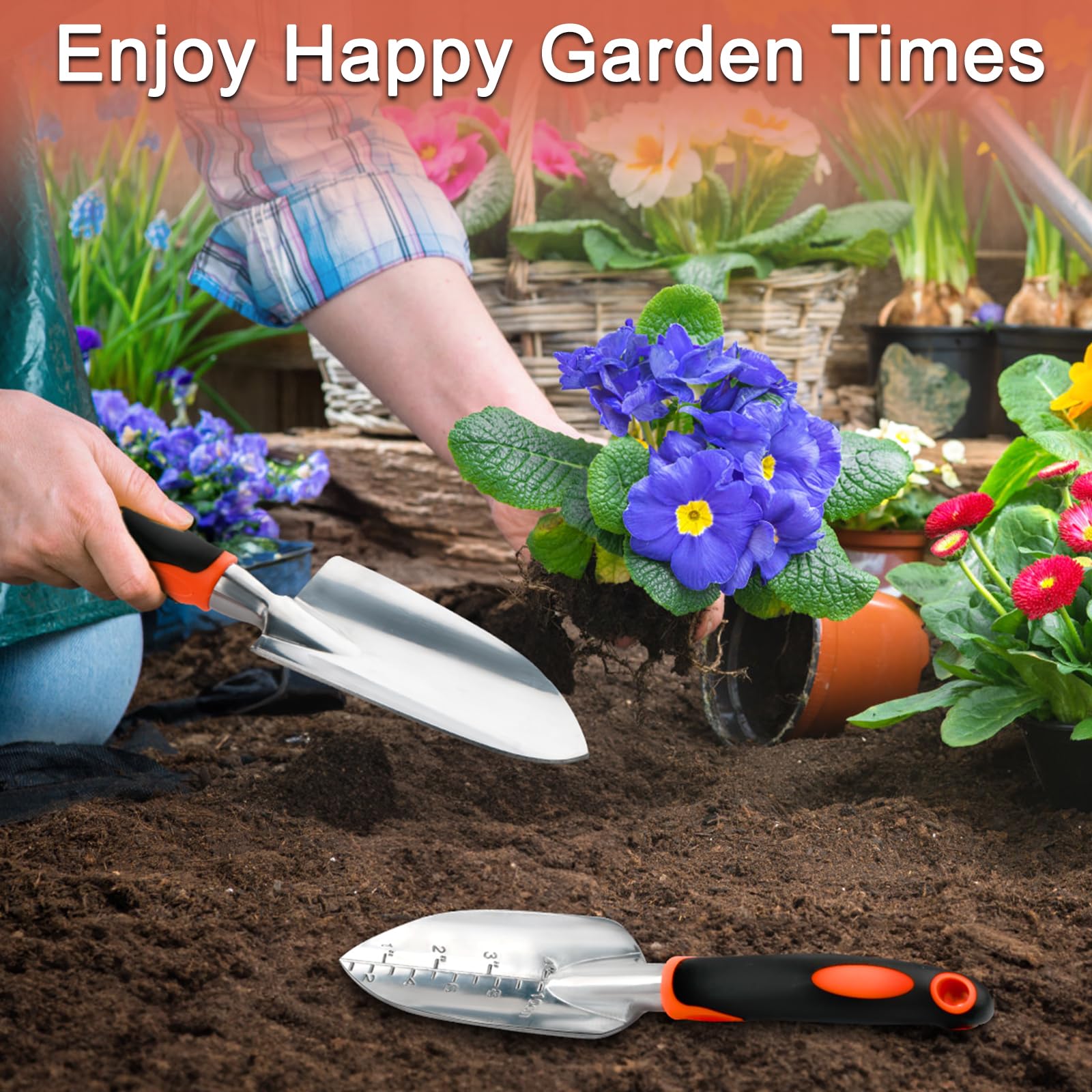 MECHEER hanging-hole design easy storage after gardening tasks