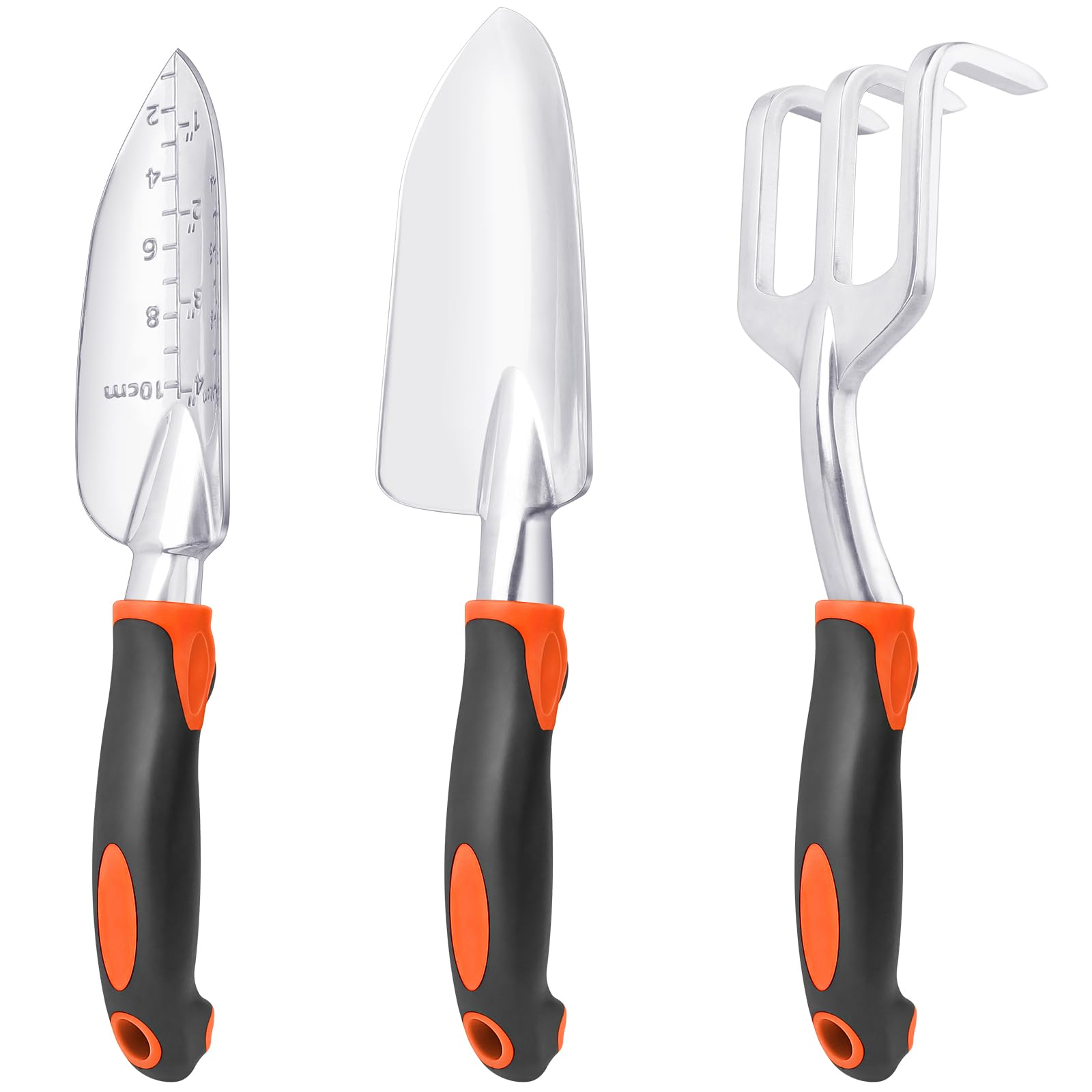 MECHEER orange color garden tools for high visibility in the yard