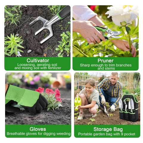 Mecheer pruning shears with carbon steel blades and safety lock.
