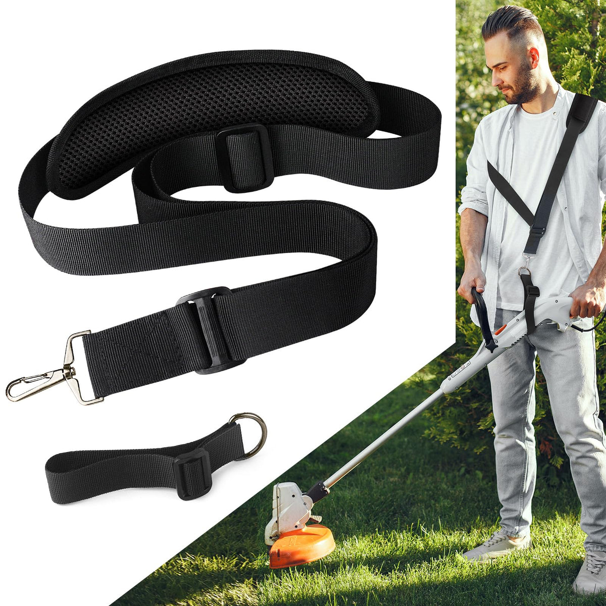 MECHEER trimmer strap with upgraded metal clasp for secure trimming tasks