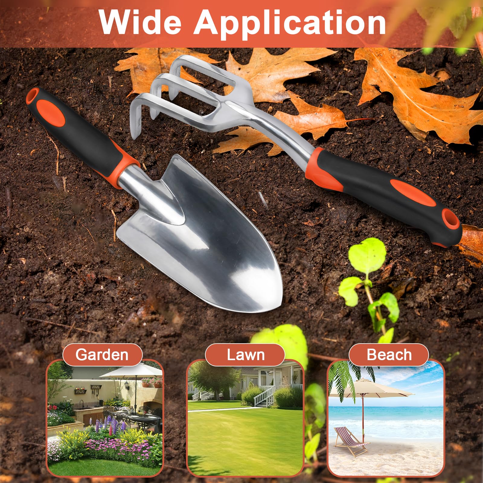 MECHEER two-pack garden tools ideal for pots and raised beds