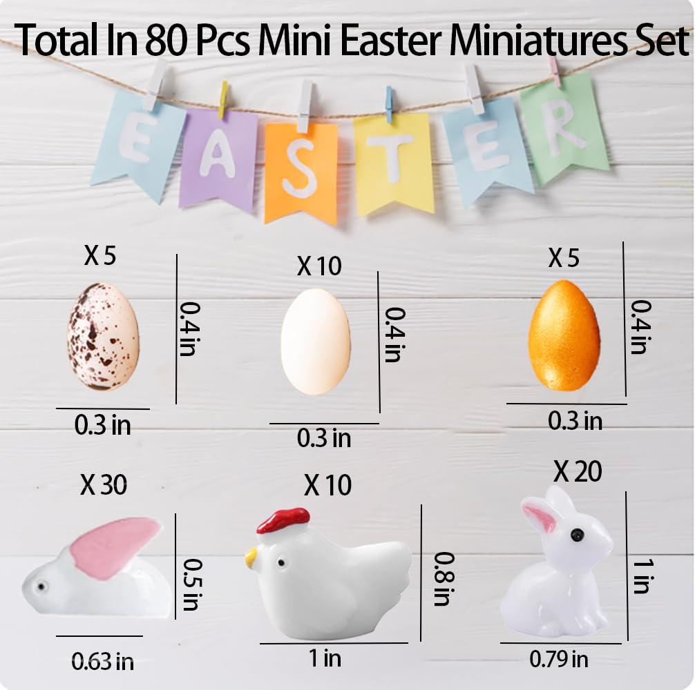 Meckerni Easter bunny figurines ideal for dollhouses and DIY crafts