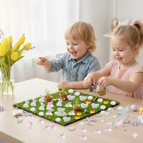 Meckerni gold and white eggs miniatures add festive accents