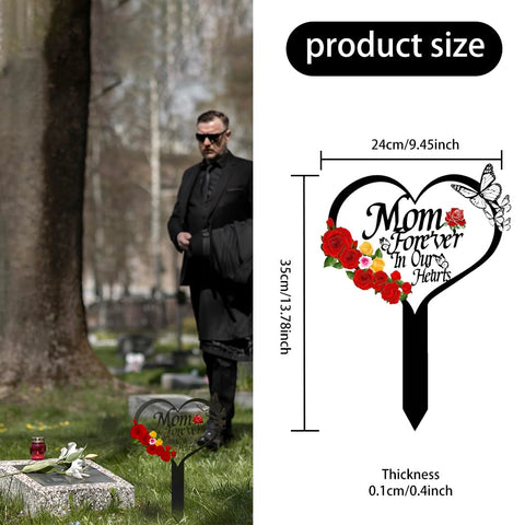 Meckerni memorial heart flowers image: elegant grave marker for lasting remembrance