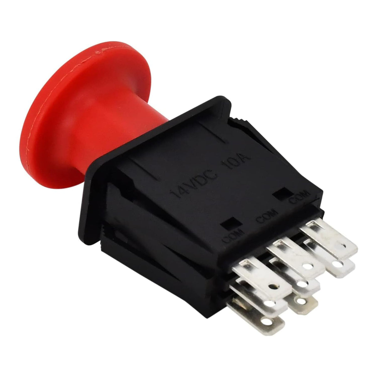 Meckparts PTO switch front view shows durable 10A performance for lawn mowers.