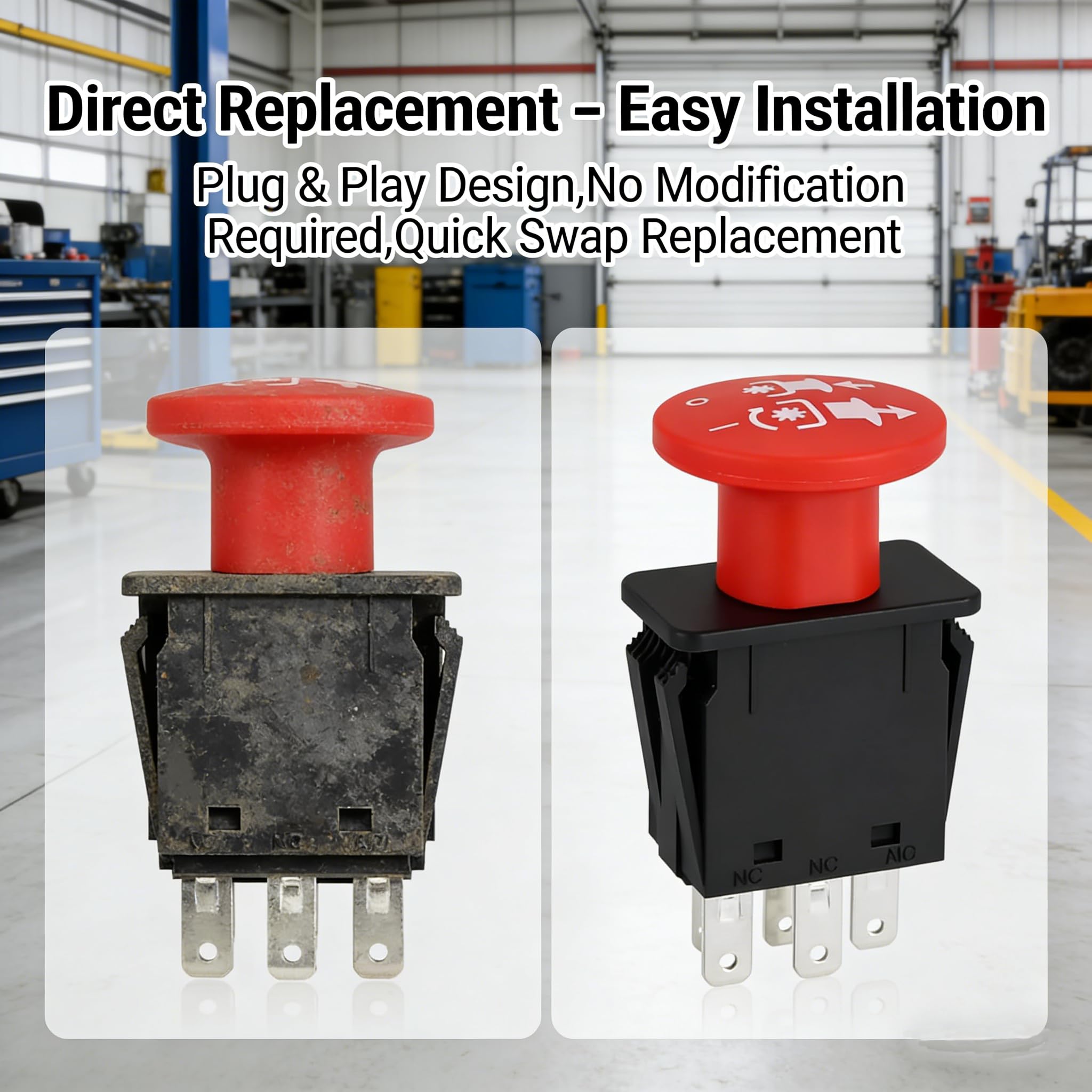 Meckparts PTO switch durable housing suitable for weather exposure.