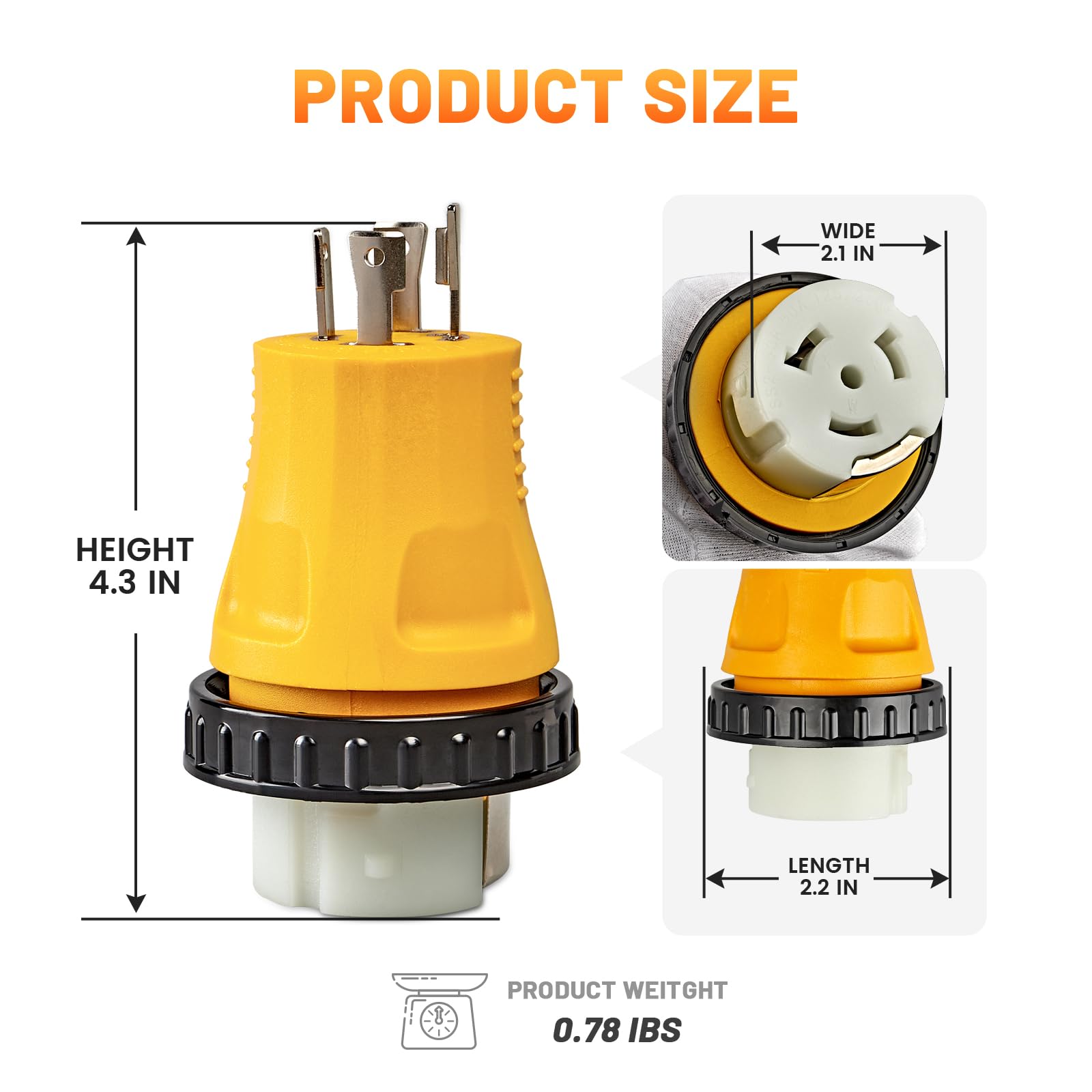 MECMO adapter supporting 125V and 250V configurations for versatility