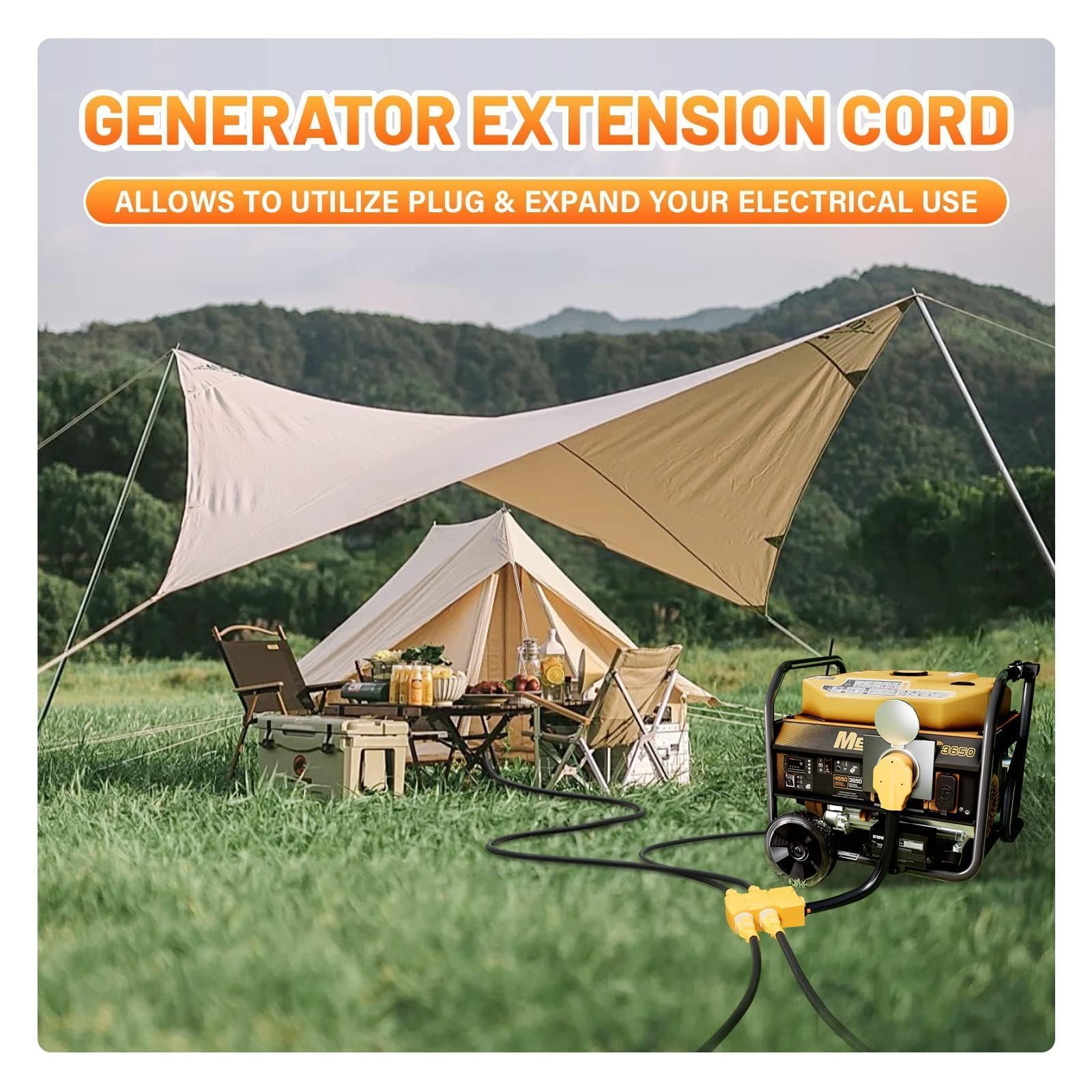ETL listed MECMO cord for outdoor RV and generator use.