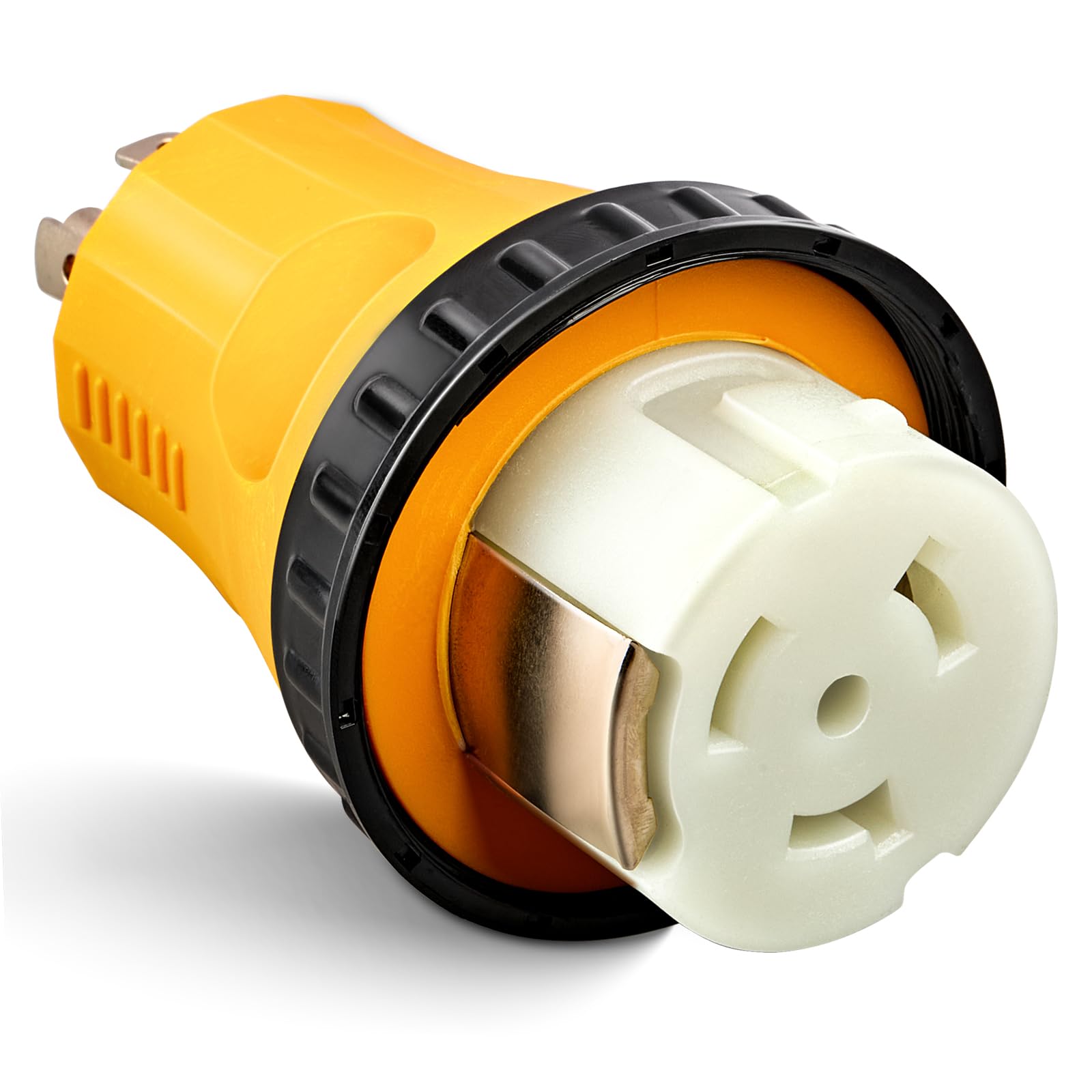 MECMO NEMA L14-30P to SS2-50R adapter ready for RV or marine shore power use