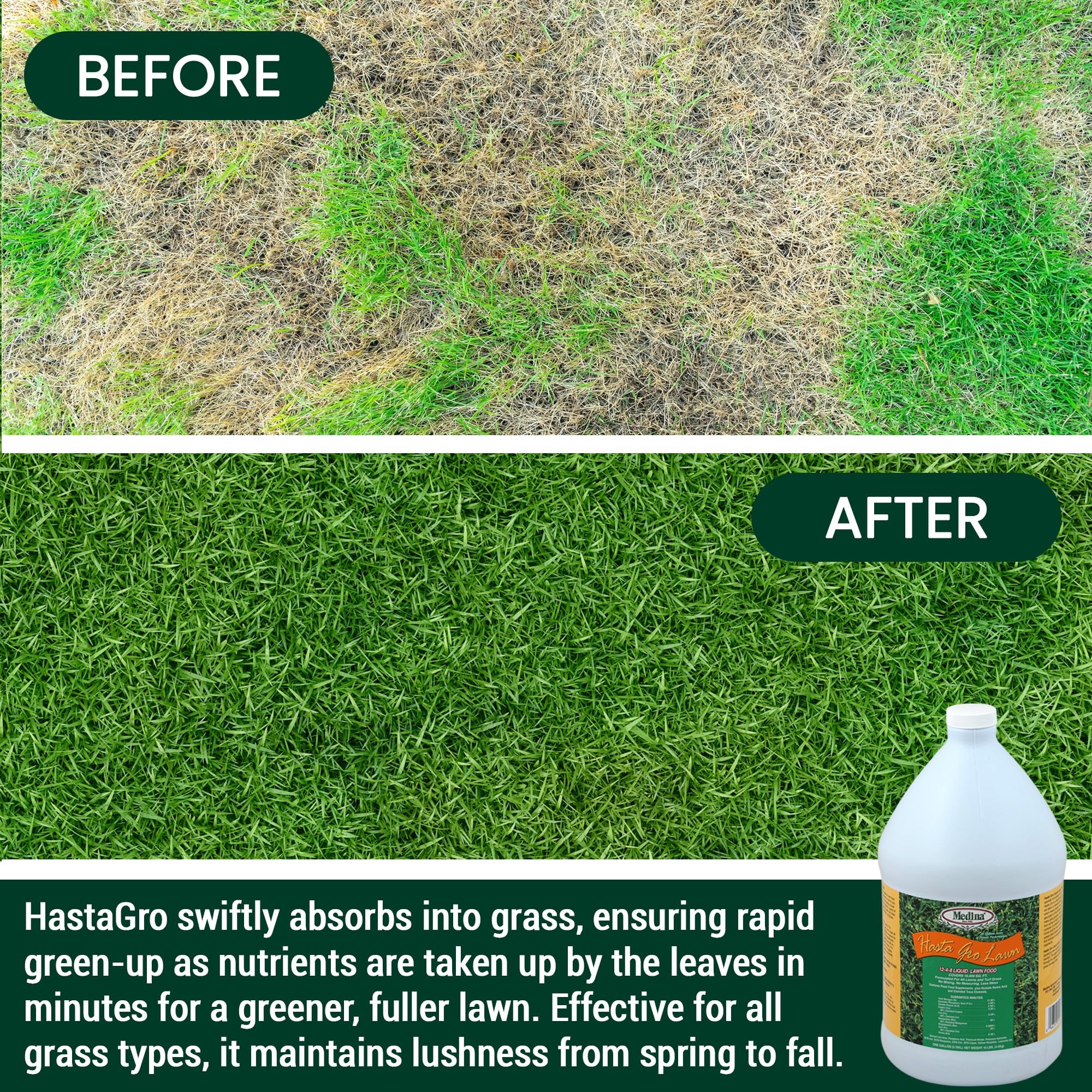 Medina HastGro lawn soil health close-up emphasizes improved soil biology.