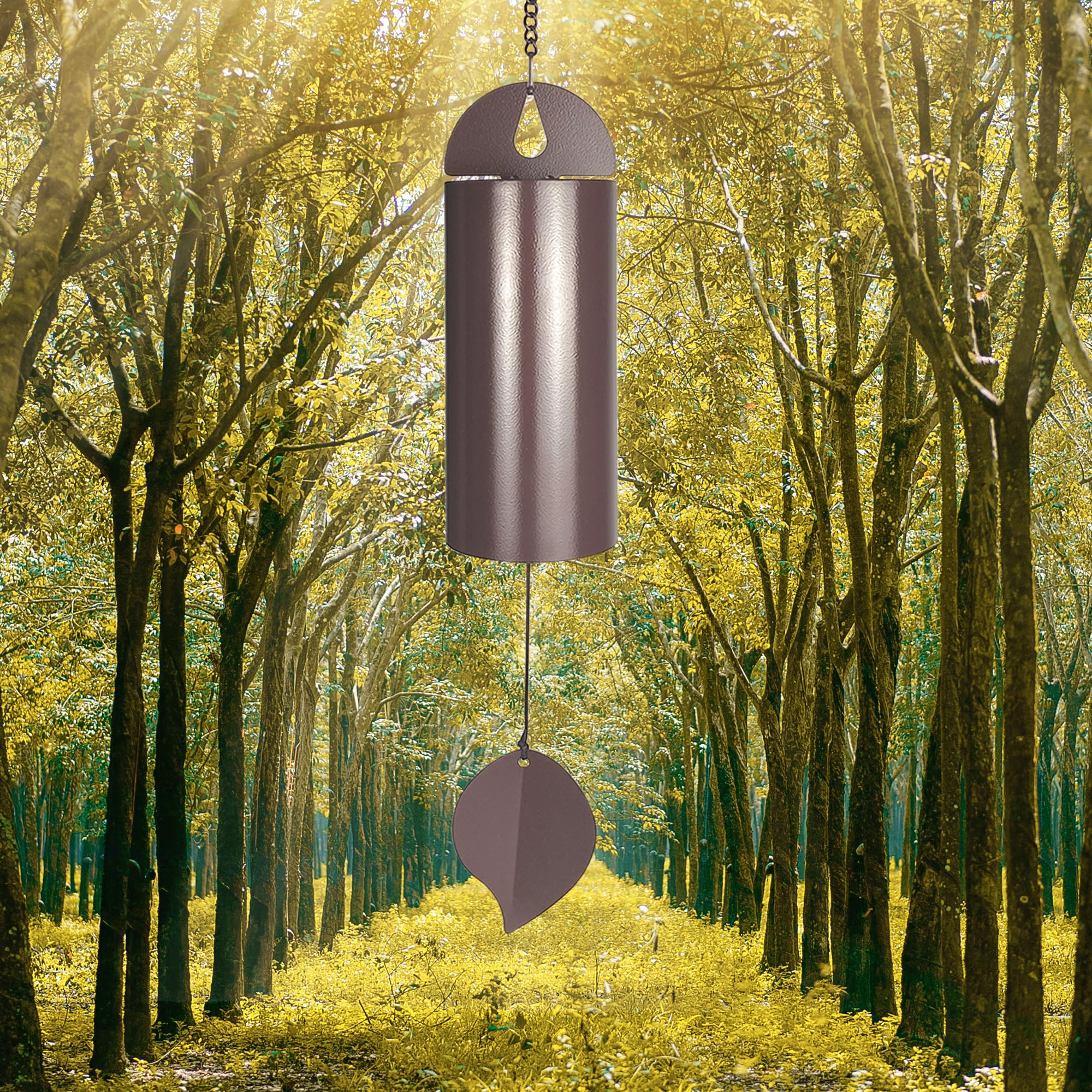 MEDOO Deep Resonance Serenity Bell rust-resistant material for year-round outdoor use.
