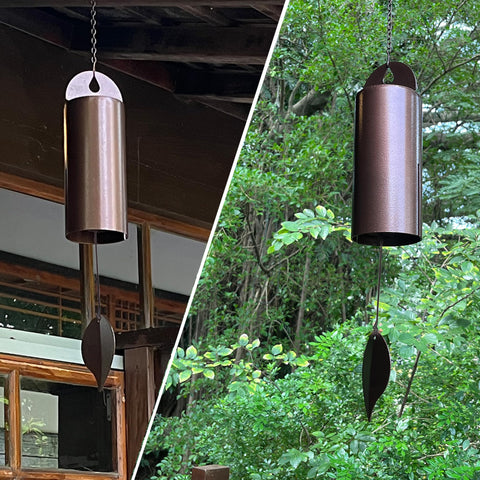 MEDOO Deep Resonance Serenity Bell swaying in breeze for soothing outdoor sound.