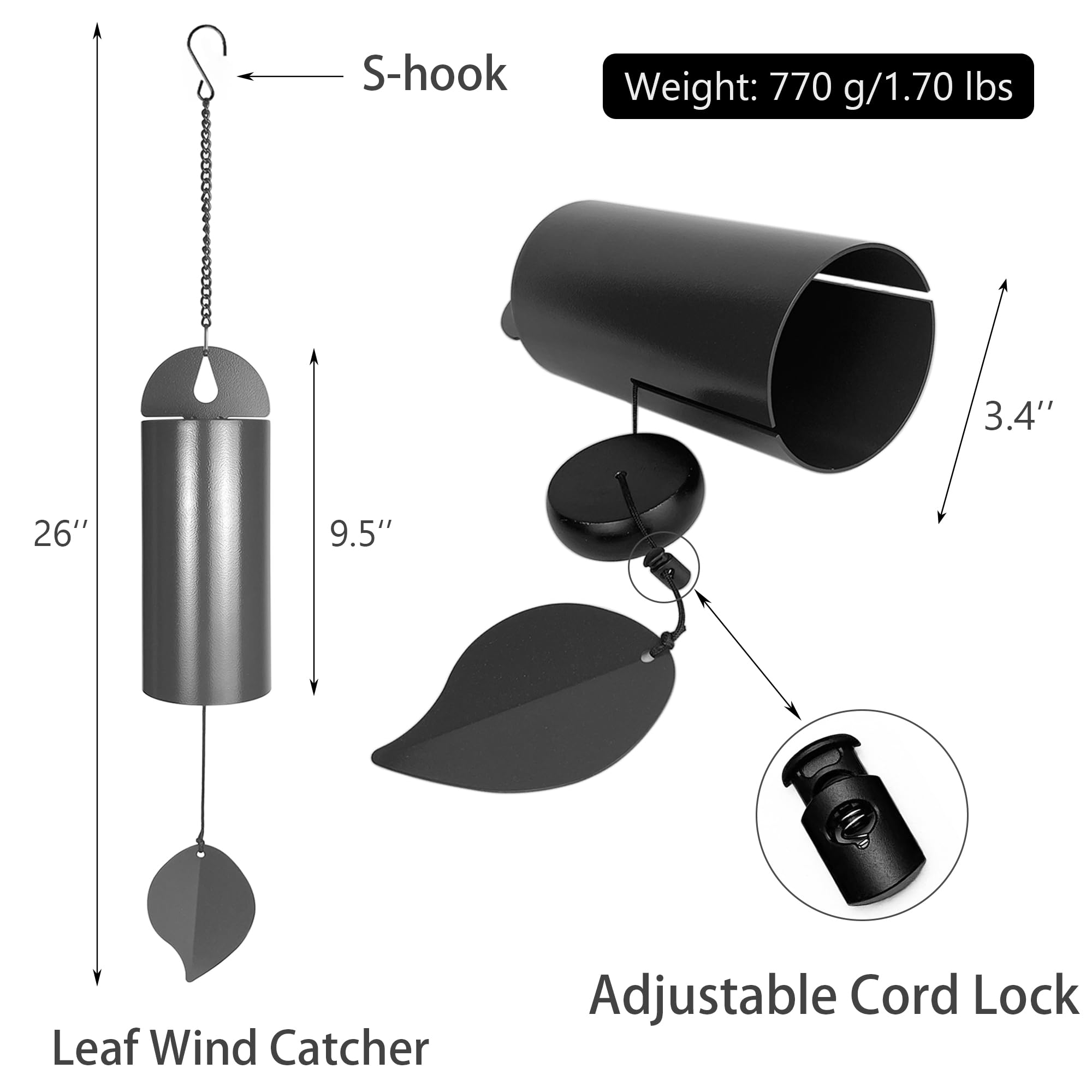 MEDOO Serenity Bell black finish blends with patio decor and durable steel