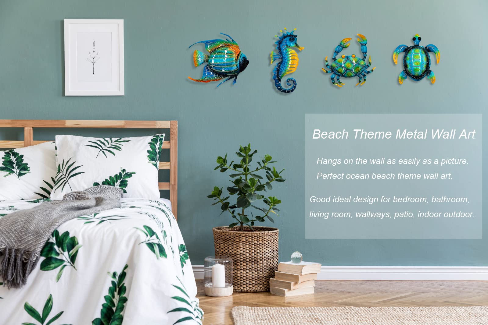Meduofon blue crab wall art delivers playful marine detail for patios and fences.