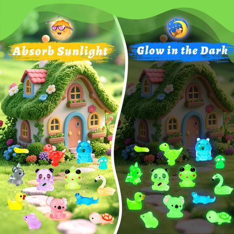 Meediock resin axolotl figure glows at night for micro landscapes.