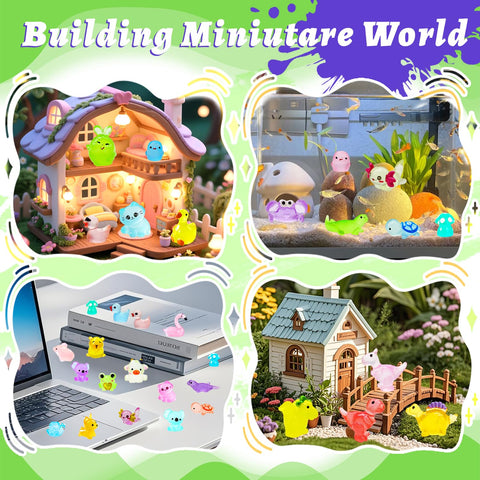 Meediock resin dinosaur miniatures brighten dollhouses and terrariums.