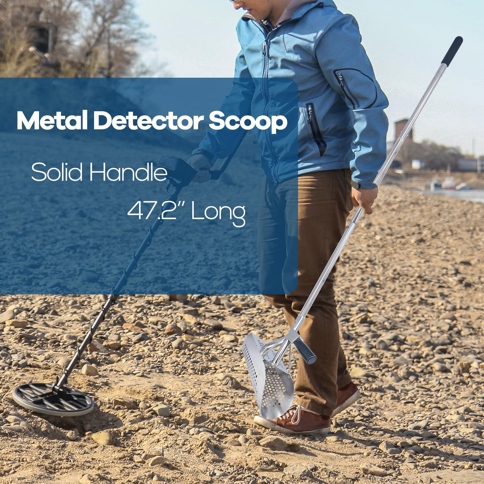 MEEGOON stainless steel sand scoop resists rust for durable beach use