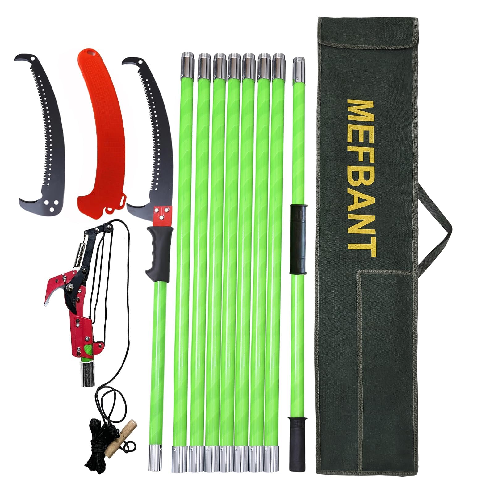 MEFBANT 30ft extendable pole saw reaching tall branches safely
