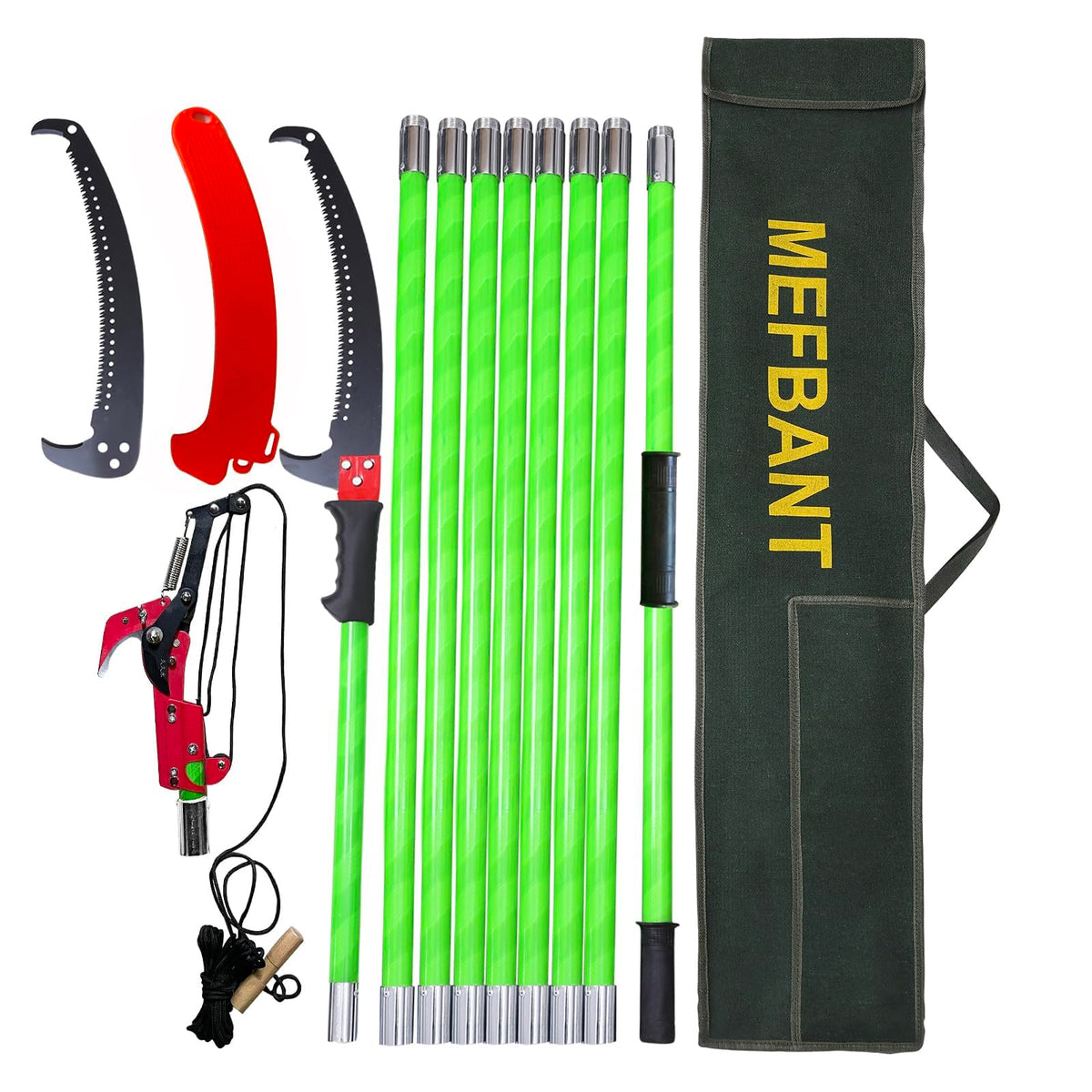 MEFBANT 30ft extendable pole saw reaching tall branches safely