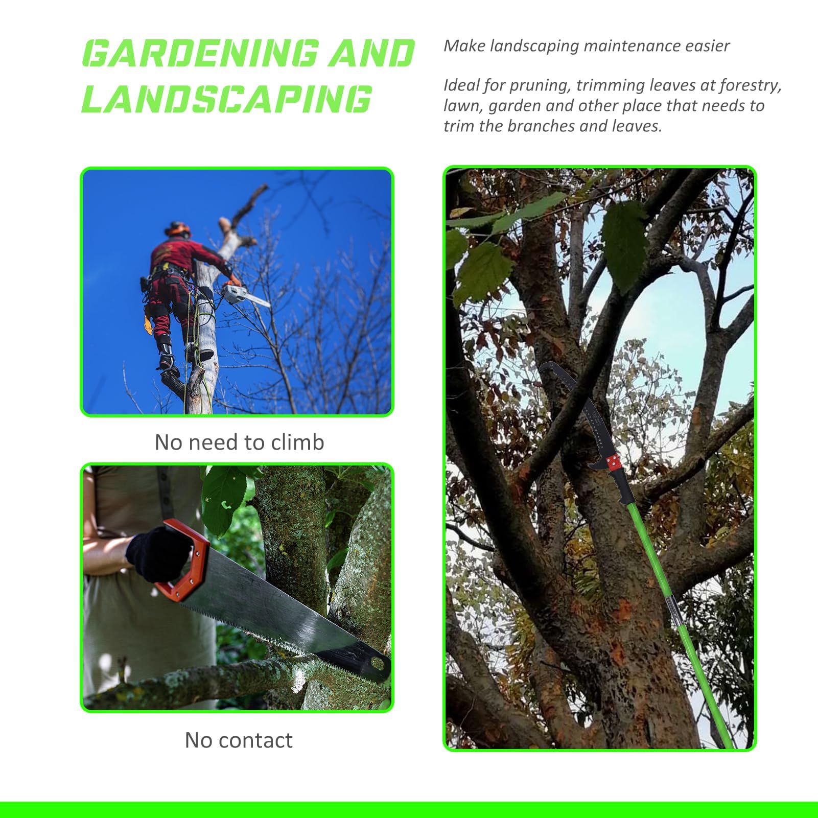MEFBANT heavy-duty pole saw blade cuts thick branches